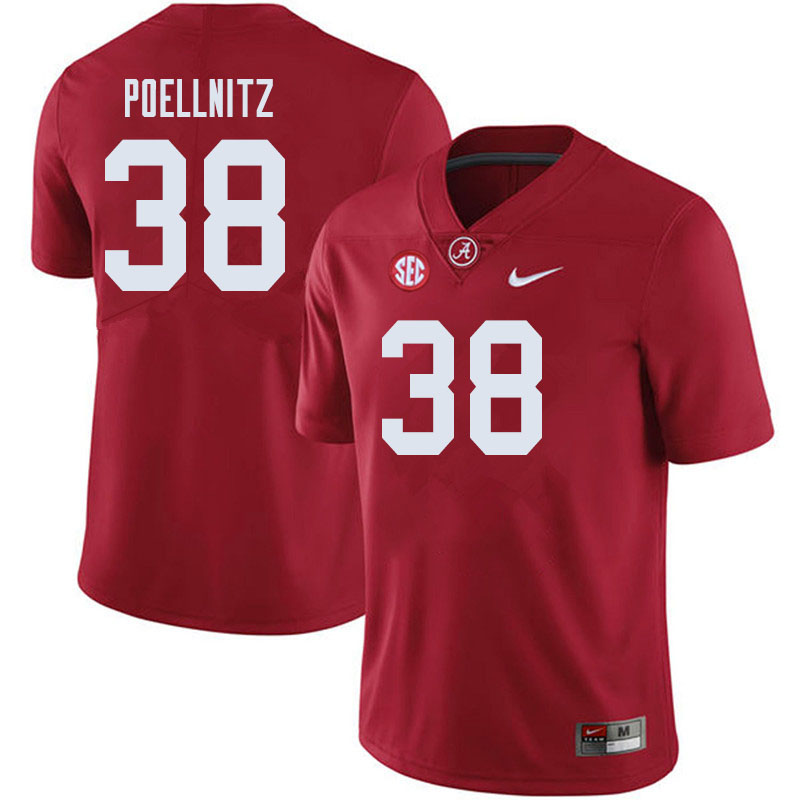 Men #38 Eric Poellnitz Alabama Crimson Tide College Football Jerseys Sale-Crimson